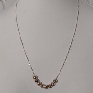 Classic 80s Style Sterling Silver 925 Floating Beads Necklace 23 Inch